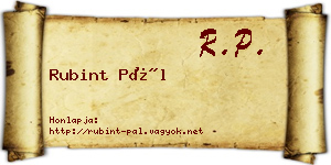 Rubint Pál névjegykártya