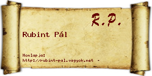 Rubint Pál névjegykártya